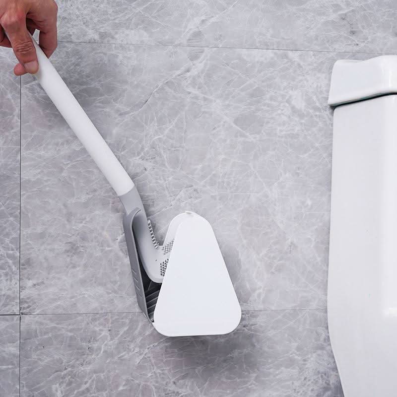 Toilet Brush Triangular Head Scratch-Resistant Bristles Drip-Free Base