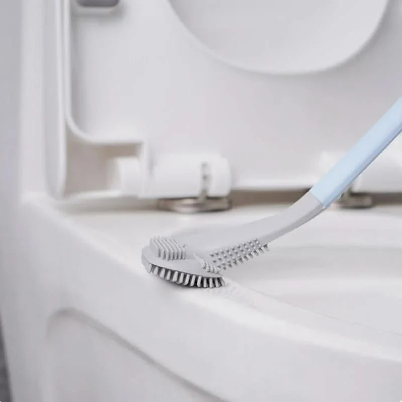 Toilet Brush Triangular Head Scratch-Resistant Bristles Drip-Free Base