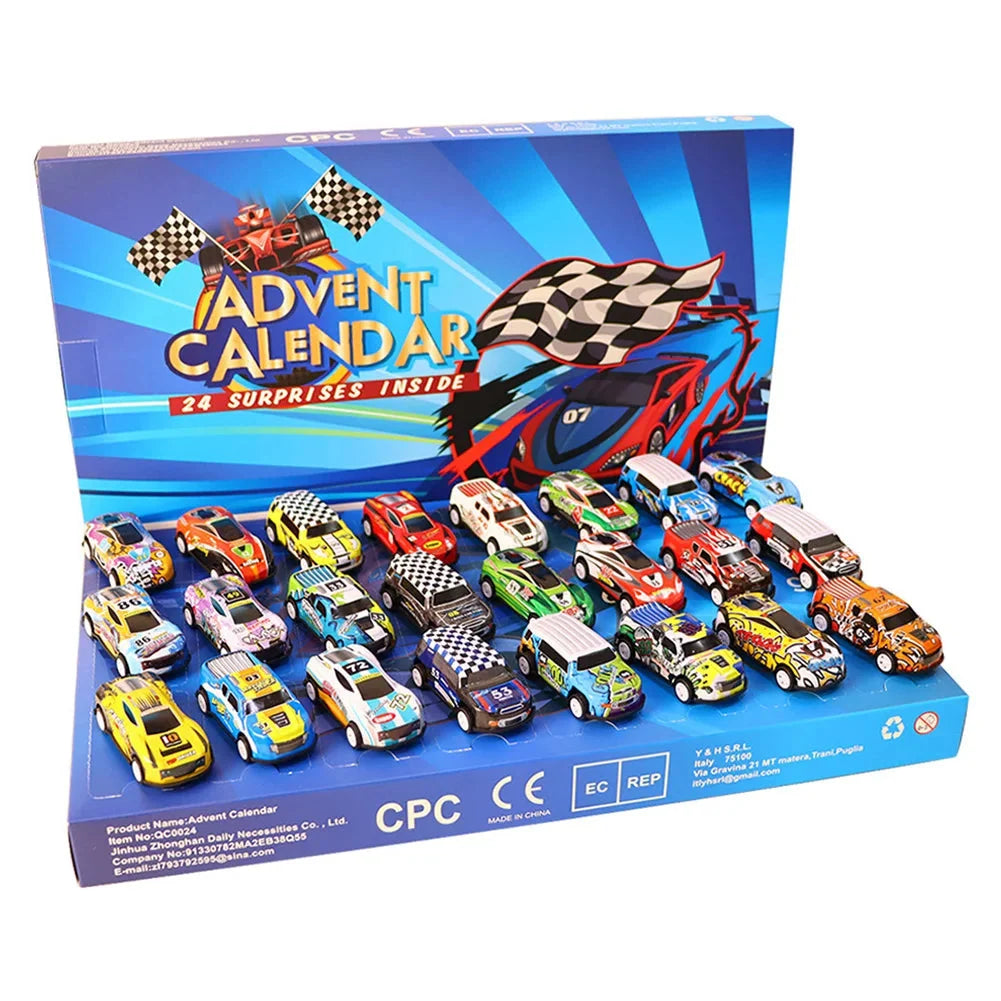 Toy Car Advent Calendar 24 Alloy Cars for Christmas Countdown