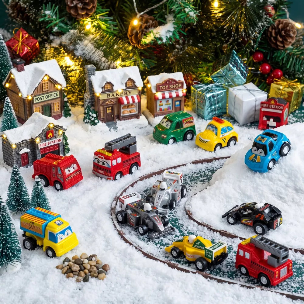 Toy Car Advent Calendar 24-Piece Pull-Back Set