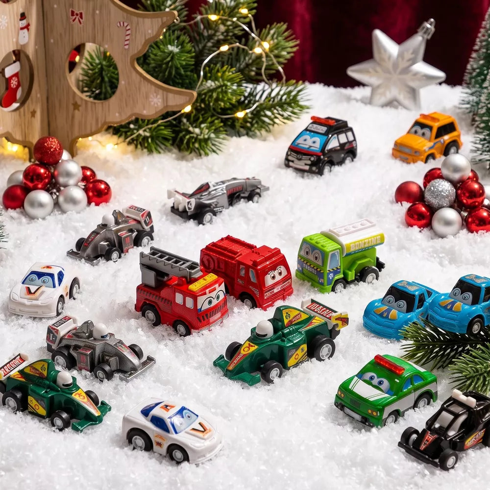 Toy Car Advent Calendar 24-Piece Pull-Back Set