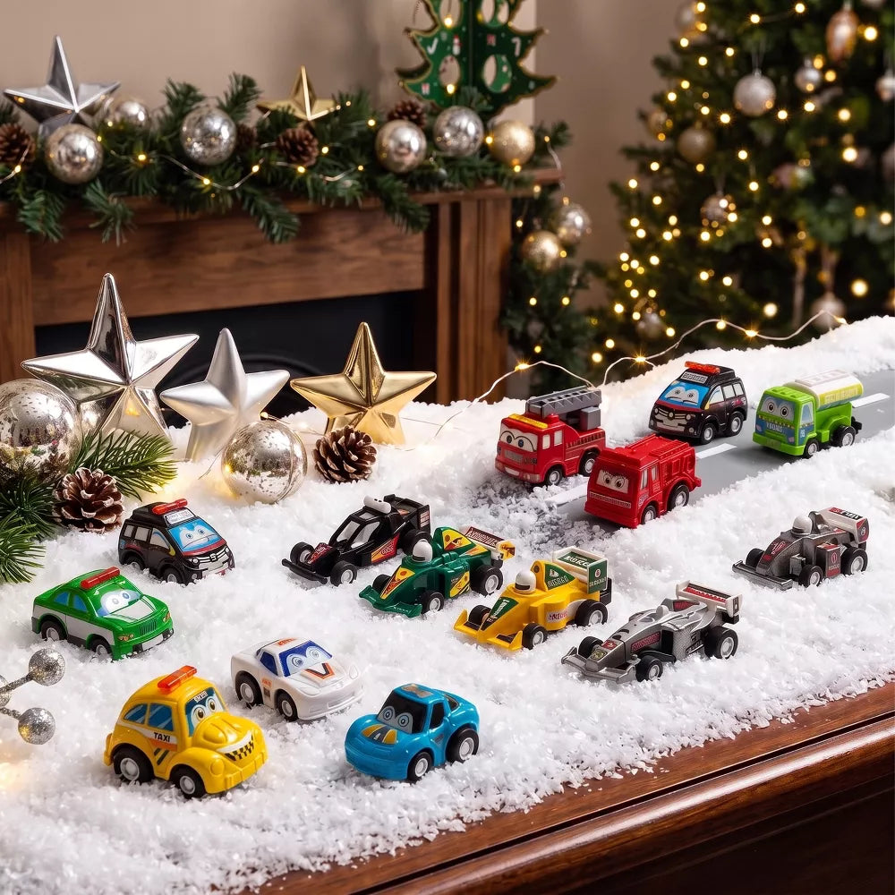 Toy Car Advent Calendar 24-Piece Pull-Back Set