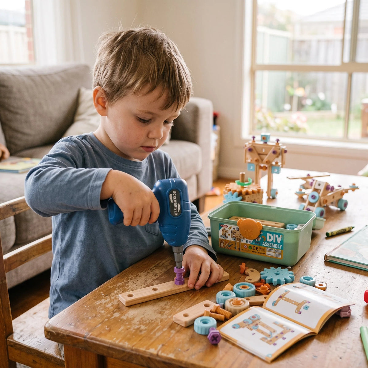 Toy Tool Set Electric Drill 126-Piece Portable Case