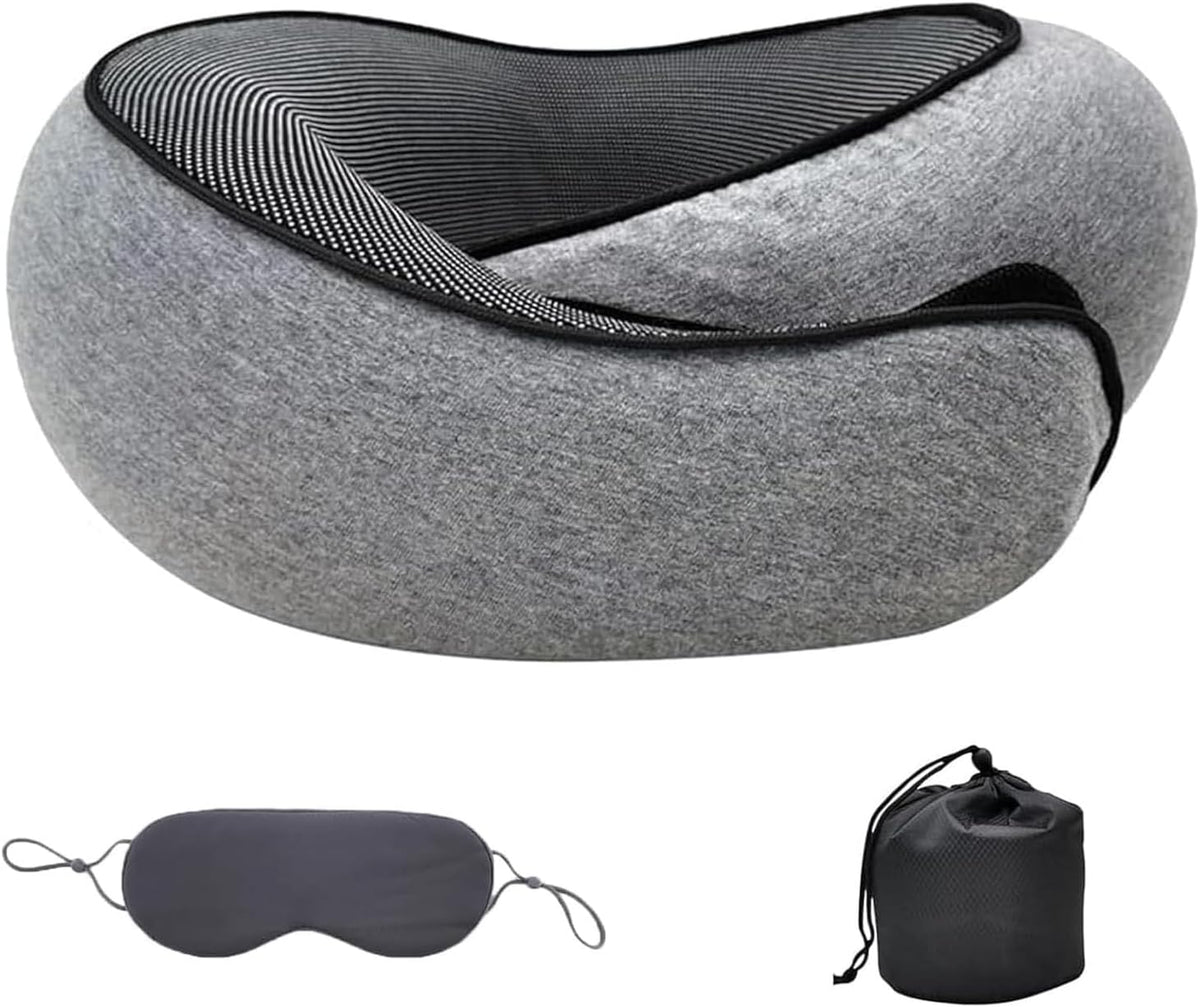 Travel Neck Pillow Memory Foam Removable Washable Cotton Cover