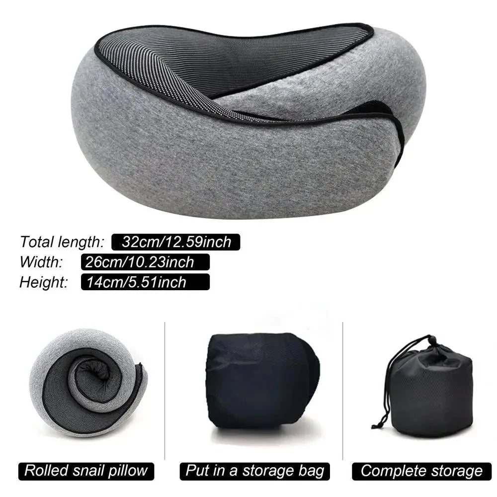 Travel Neck Pillow Memory Foam Removable Washable Cotton Cover