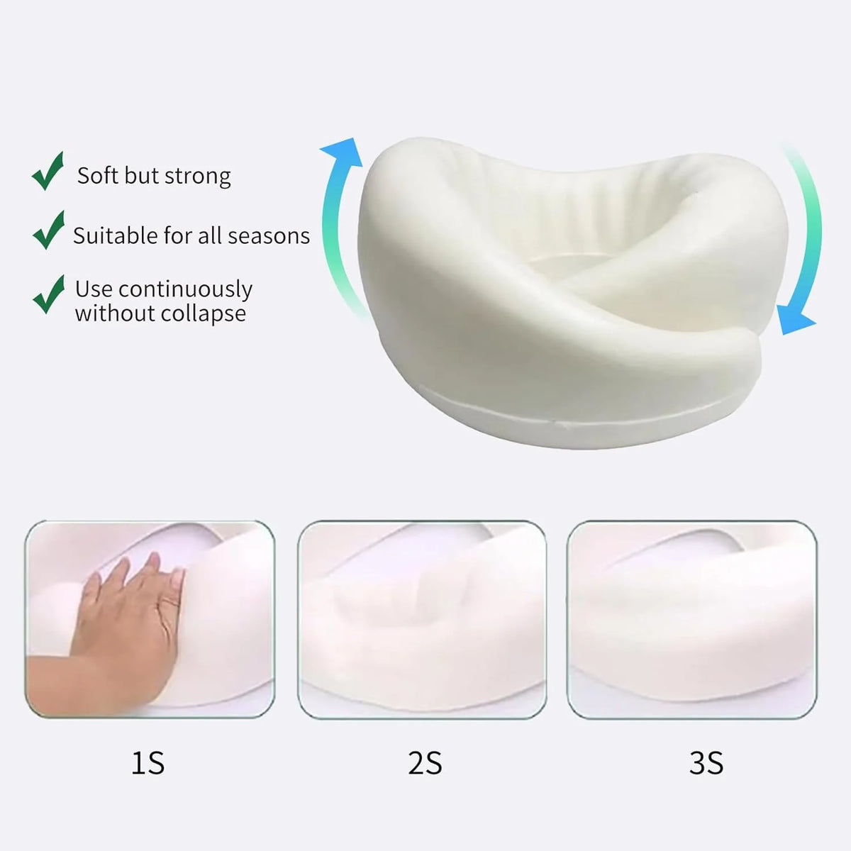 Travel Neck Pillow Memory Foam Removable Washable Cotton Cover
