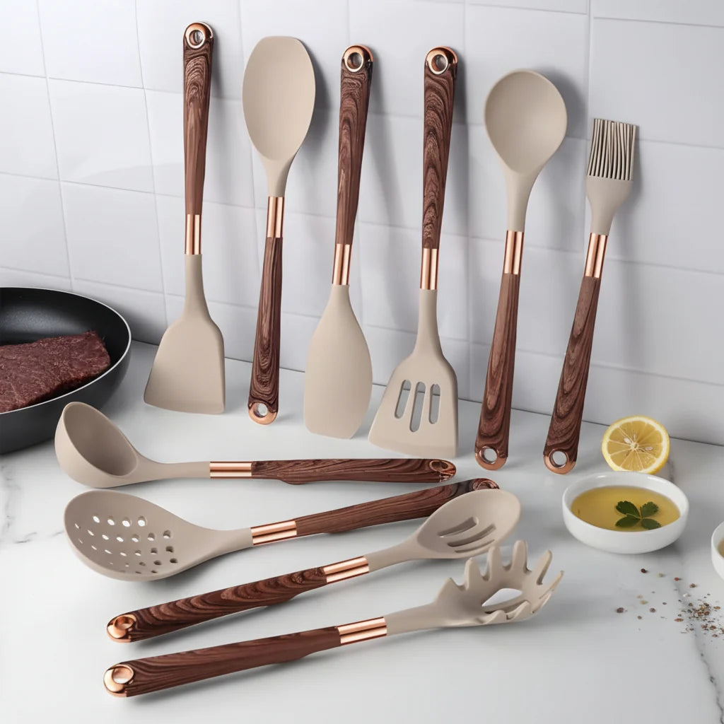 Utensil Set Heat-Resistant Silicone Set of 10