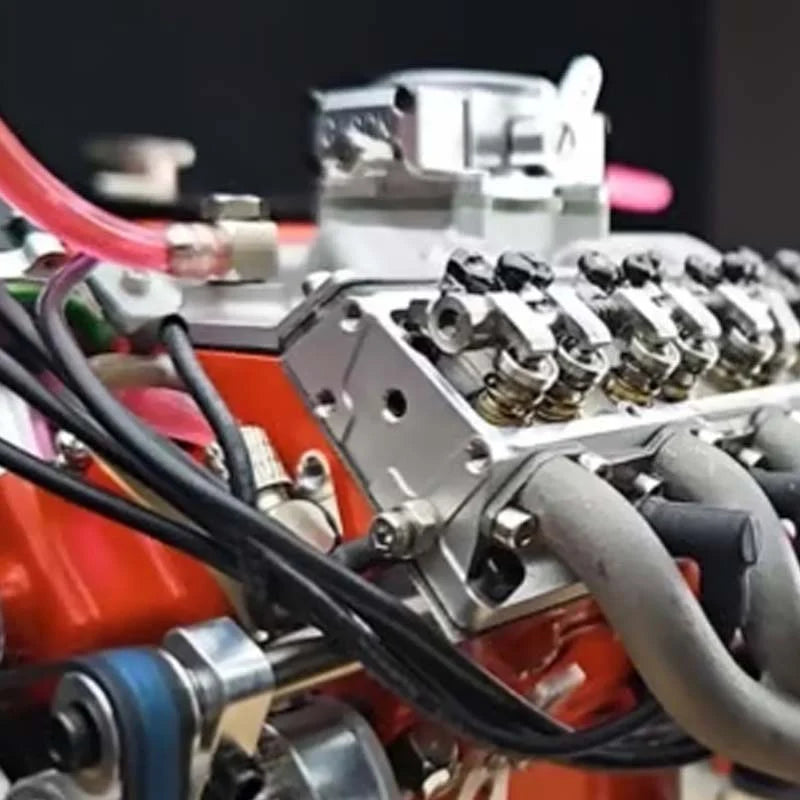 V8 Engine Model Kit Gasoline-Powered CDI Ignition CNC-Machined Metal