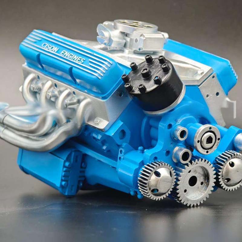 V8 Engine Model Kit Gasoline-Powered CDI Ignition CNC-Machined Metal