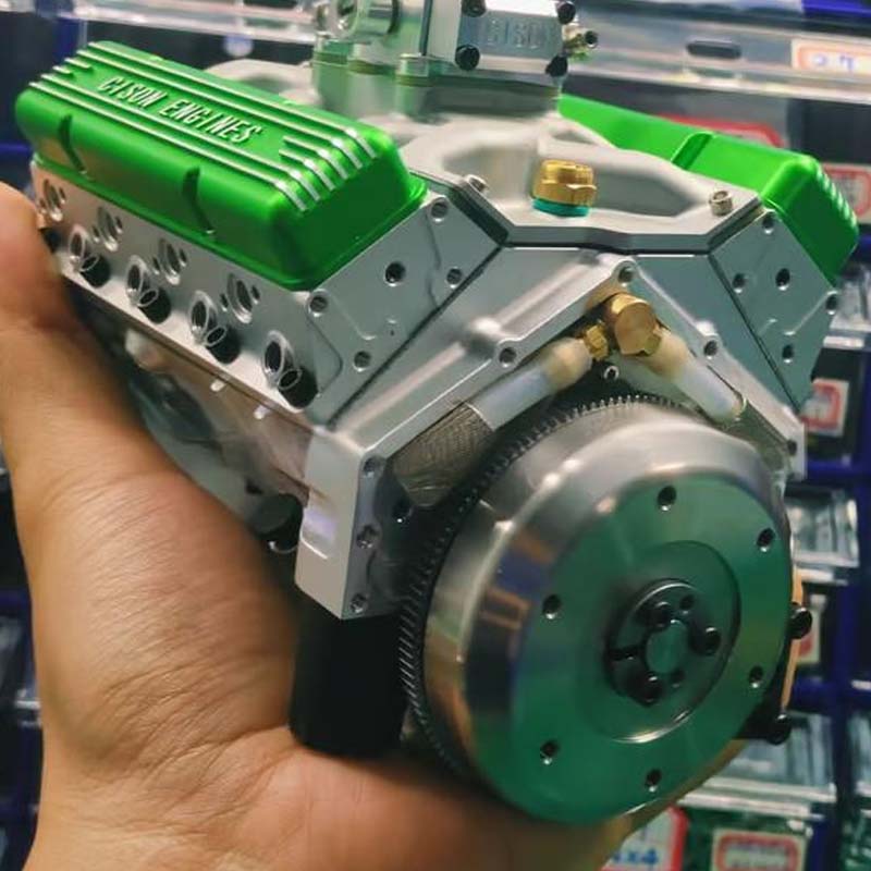 V8 Engine Model Kit Gasoline-Powered CDI Ignition CNC-Machined Metal