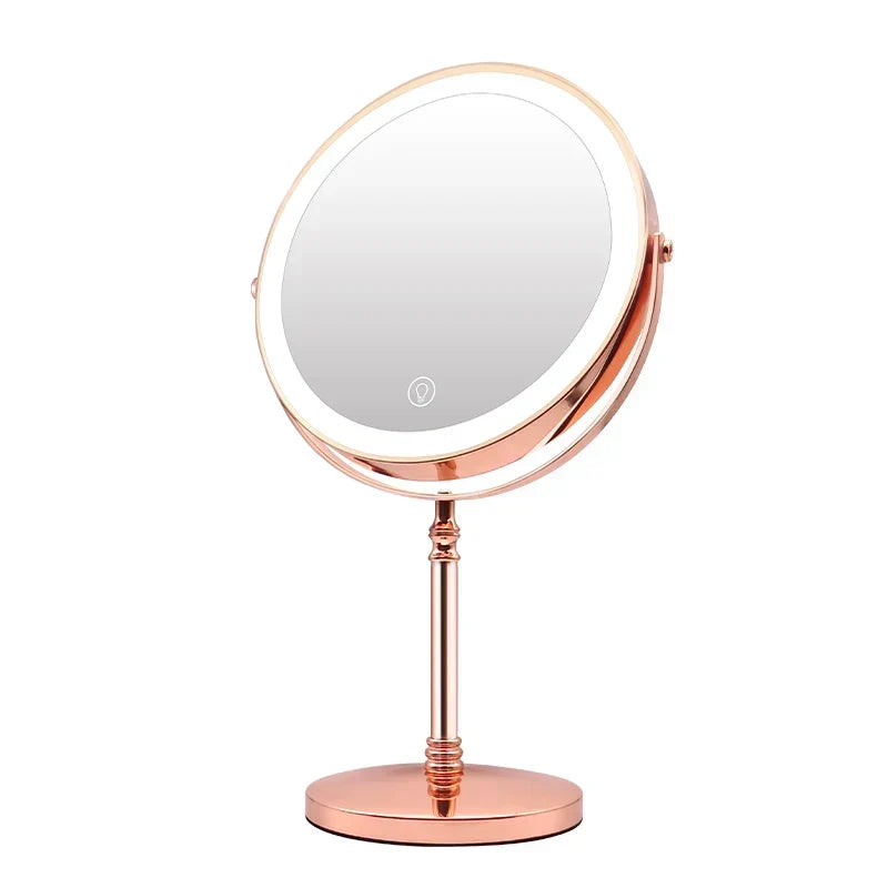 Vanity Mirror Double-Sided 10x Magnification LED USB Rechargeable