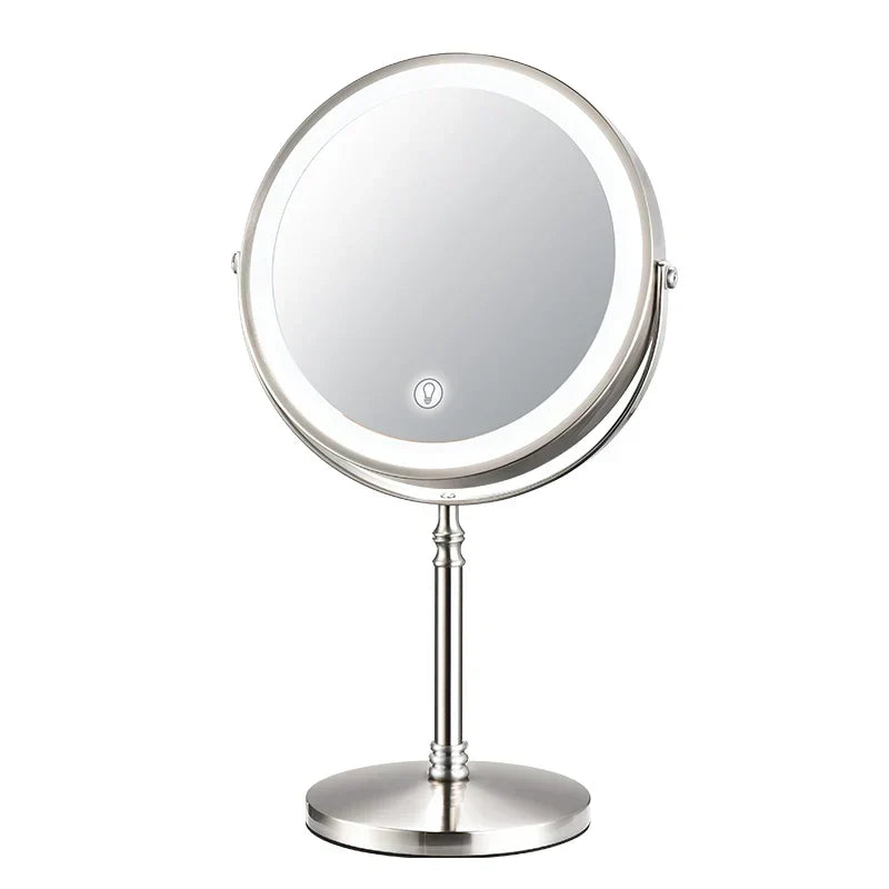 Vanity Mirror Double-Sided 10x Magnification LED USB Rechargeable