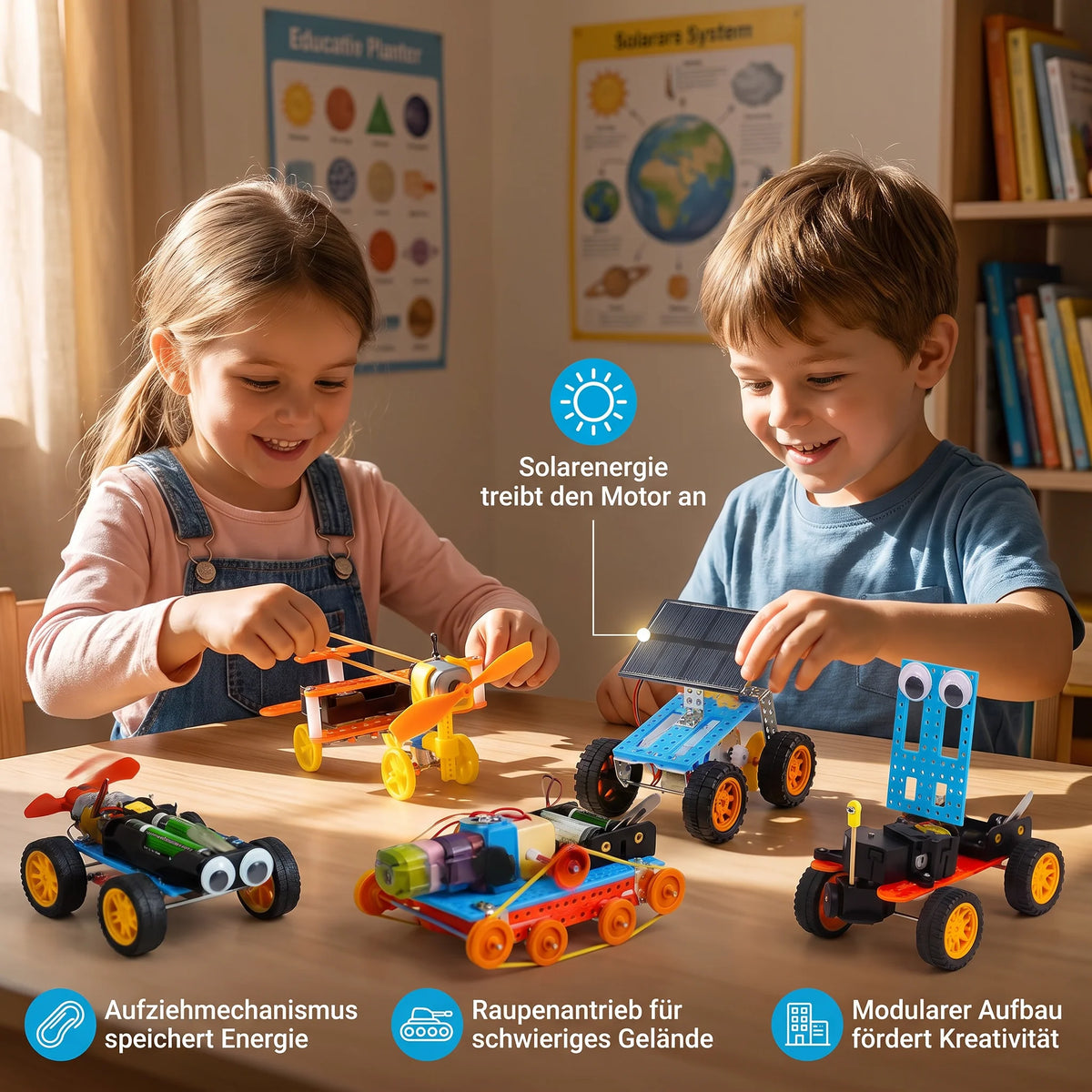 Vehicle Building Kit STEM 5-in-1 Reusable Parts