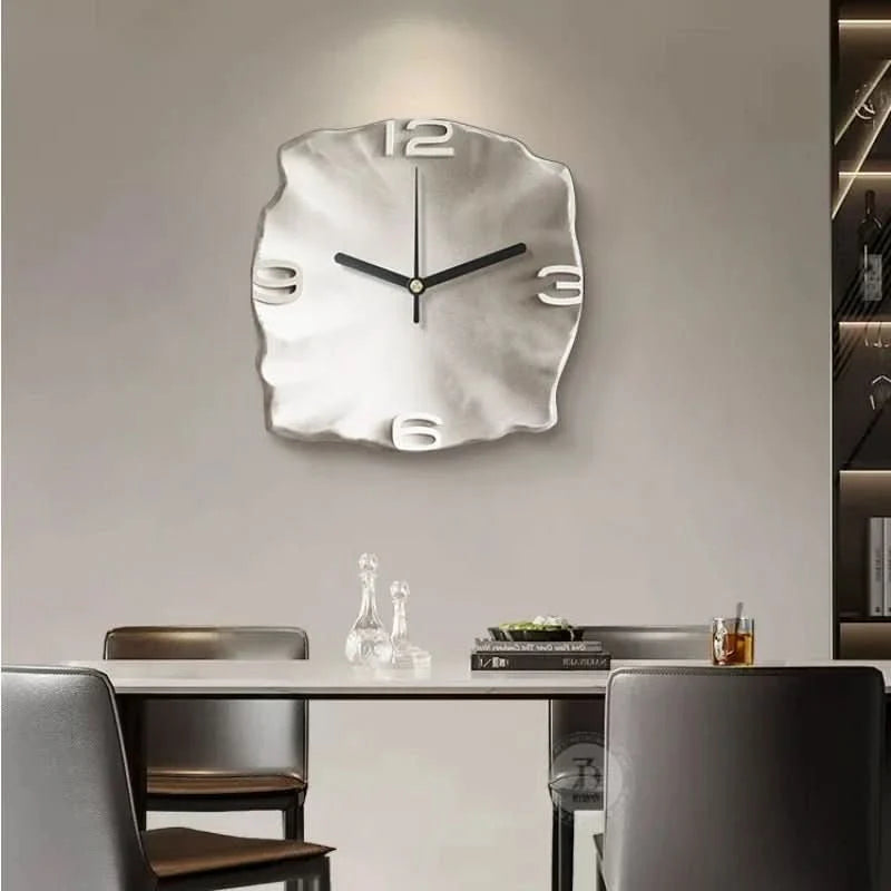 Wall Clock Sandstone-Effect 3D Relief Silent Quartz Movement