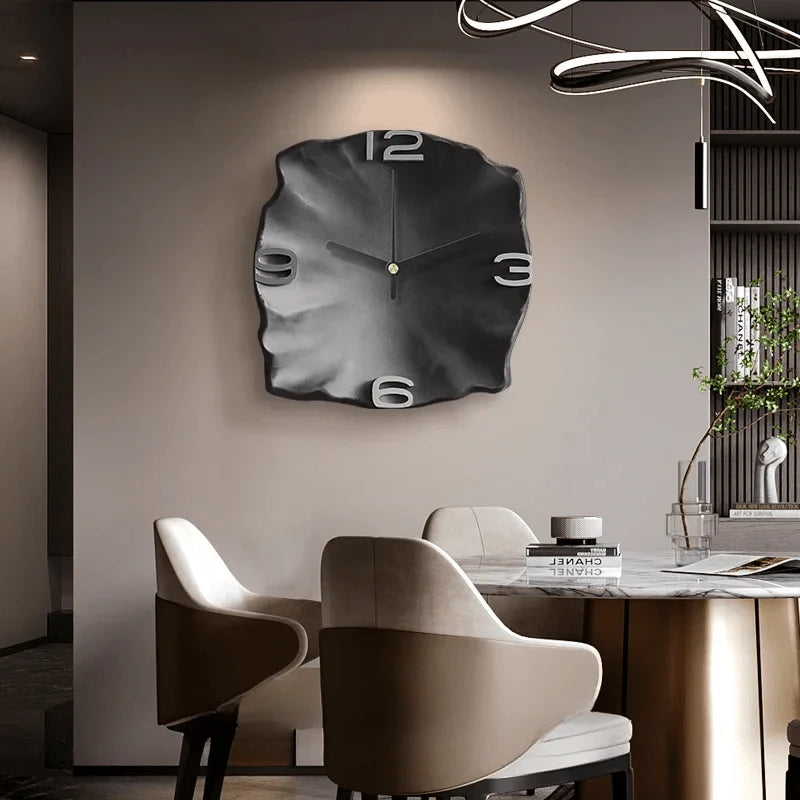 Wall Clock Sandstone-Effect 3D Relief Silent Quartz Movement