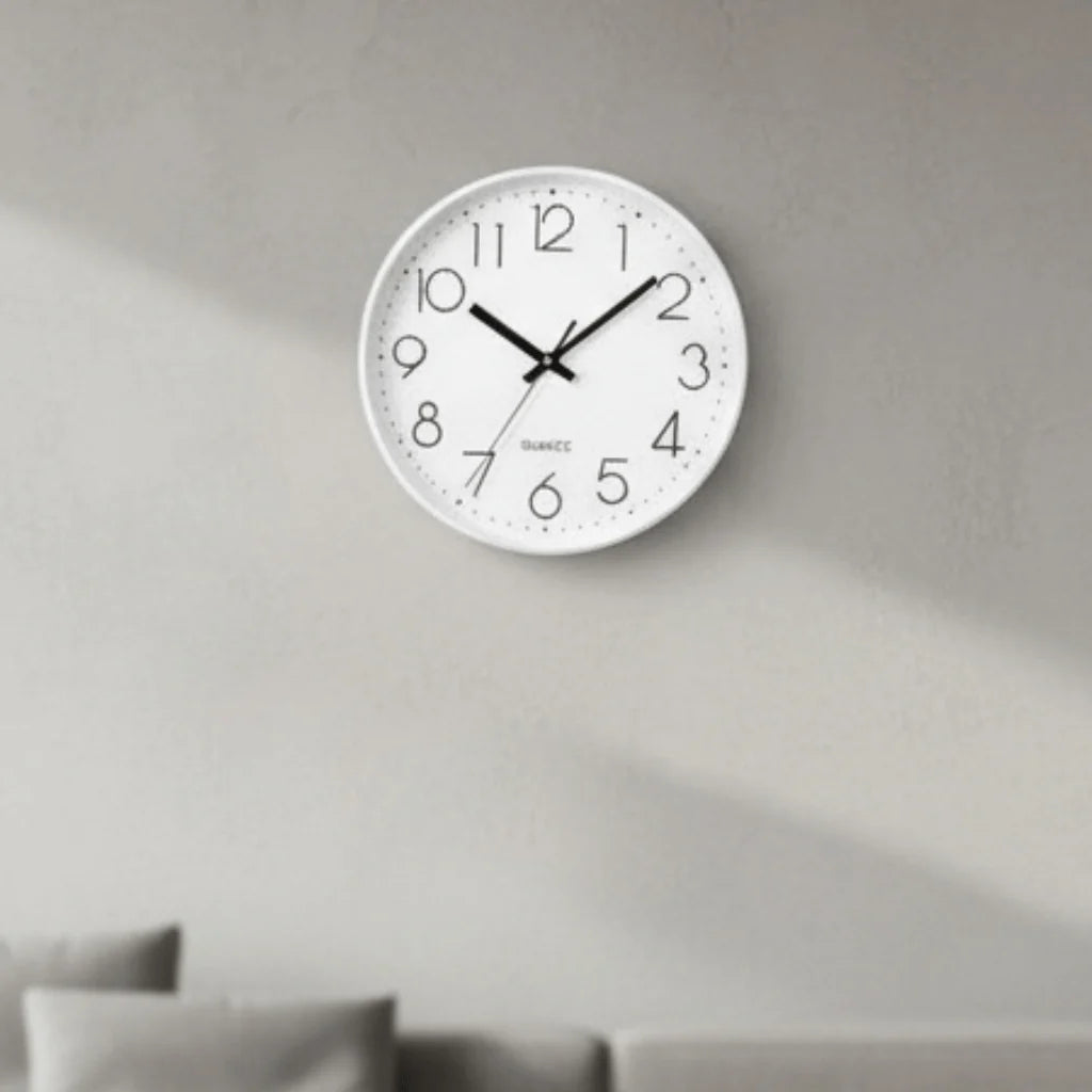 Wall Clock Silent Non-Ticking 12 Inch Easy-Read Dial