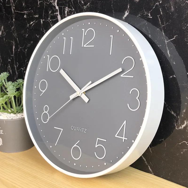Wall Clock Silent Non-Ticking 12 Inch Easy-Read Dial