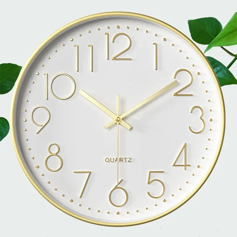 Wall Clock Silent Non-Ticking 12 Inch Easy-Read Dial