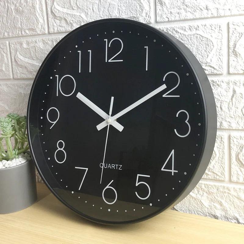 Wall Clock Silent Non-Ticking 12 Inch Easy-Read Dial