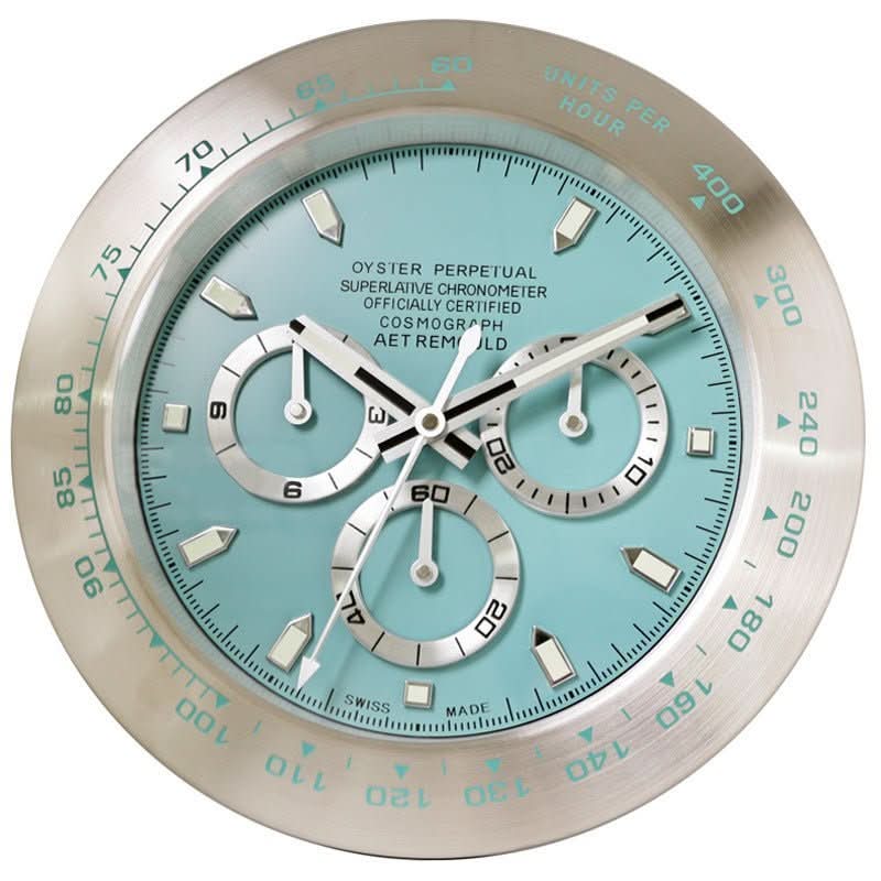 Wall Clock Silent Quartz Movement Luminous Hands Stainless Steel Frame