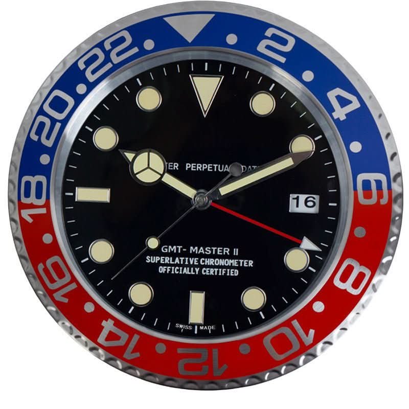 Wall Clock Silent Quartz Movement Luminous Hands Stainless Steel Frame