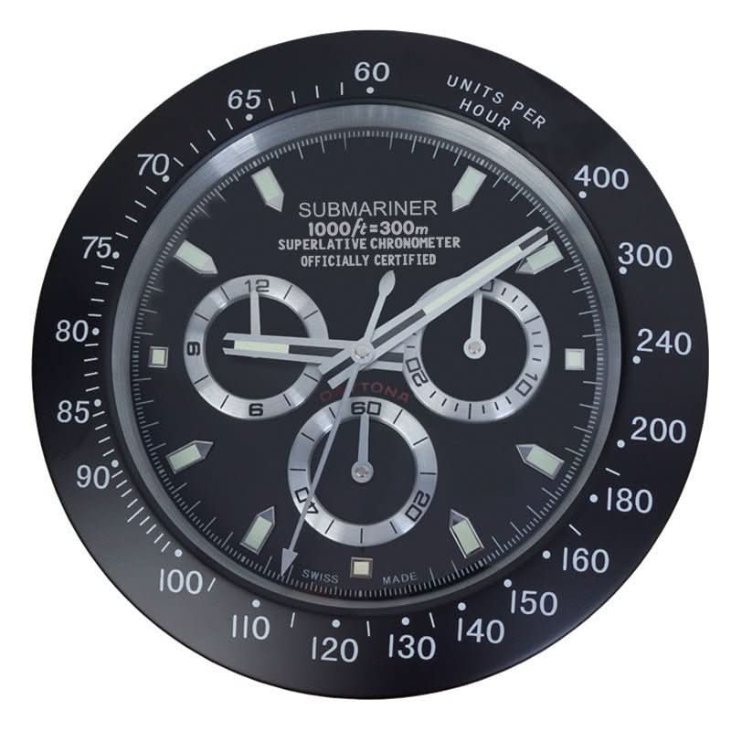 Wall Clock Silent Quartz Movement Luminous Hands Stainless Steel Frame