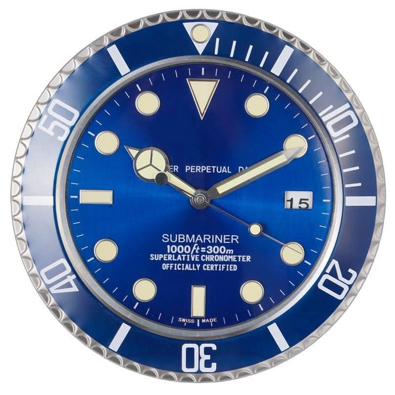 Wall Clock Silent Quartz Movement Luminous Hands Stainless Steel Frame
