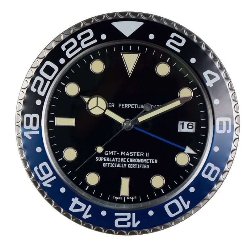 Wall Clock Silent Quartz Movement Luminous Hands Stainless Steel Frame