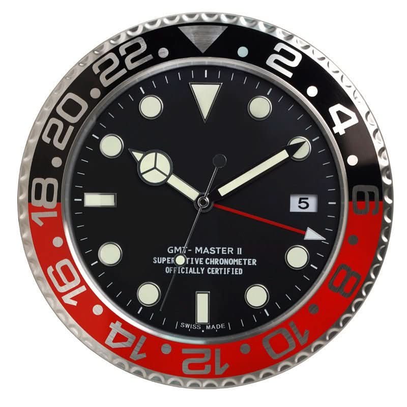 Wall Clock Silent Quartz Movement Luminous Hands Stainless Steel Frame