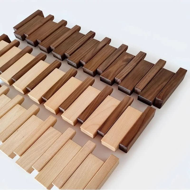 Wall Coat Rack Wooden Folding Hooks Space-Saving Piano Design