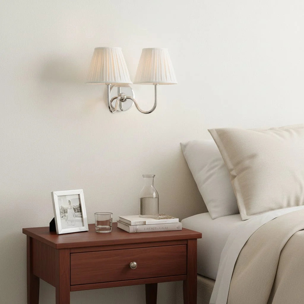 Wall Lamp Fabric Shade Dimmable Soft Diffused Light