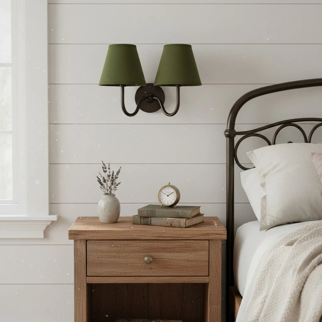 Wall Lamp Fabric Shade Dimmable Soft Diffused Light