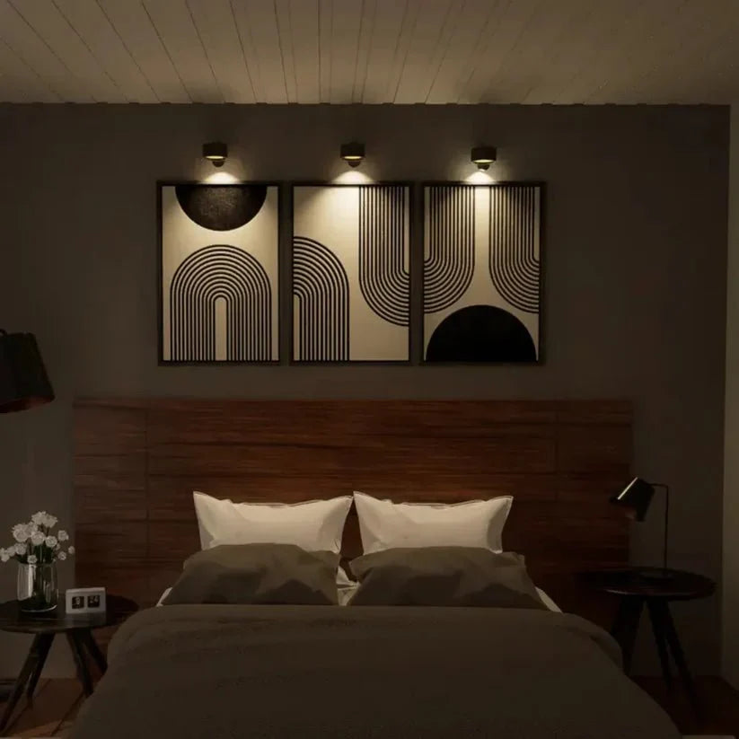 Wall Light 360° Rotating Head Touch Dimming USB-C Rechargeable