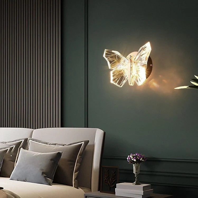 Wall Light Butterfly Design Three Light Colors Ambient Lighting