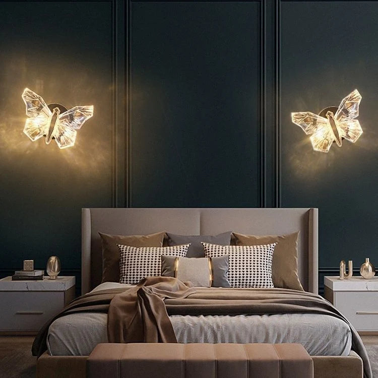 Wall Light Butterfly Design Three Light Colors Ambient Lighting