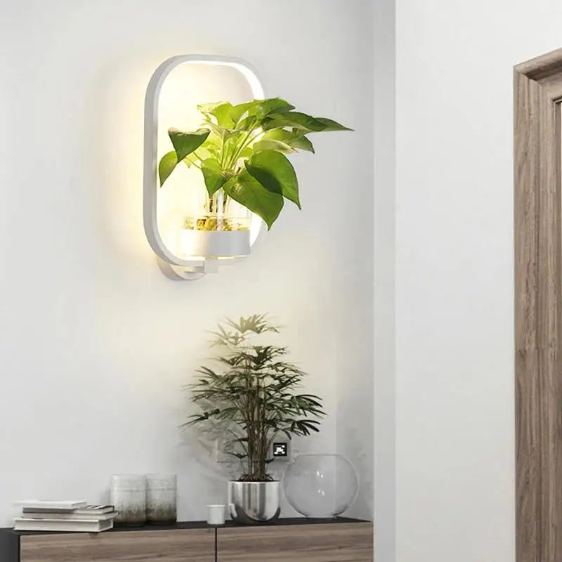 Wall Light Integrated Planter Compact Design