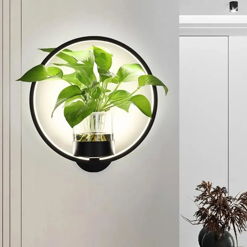 Wall Light Integrated Planter Compact Design