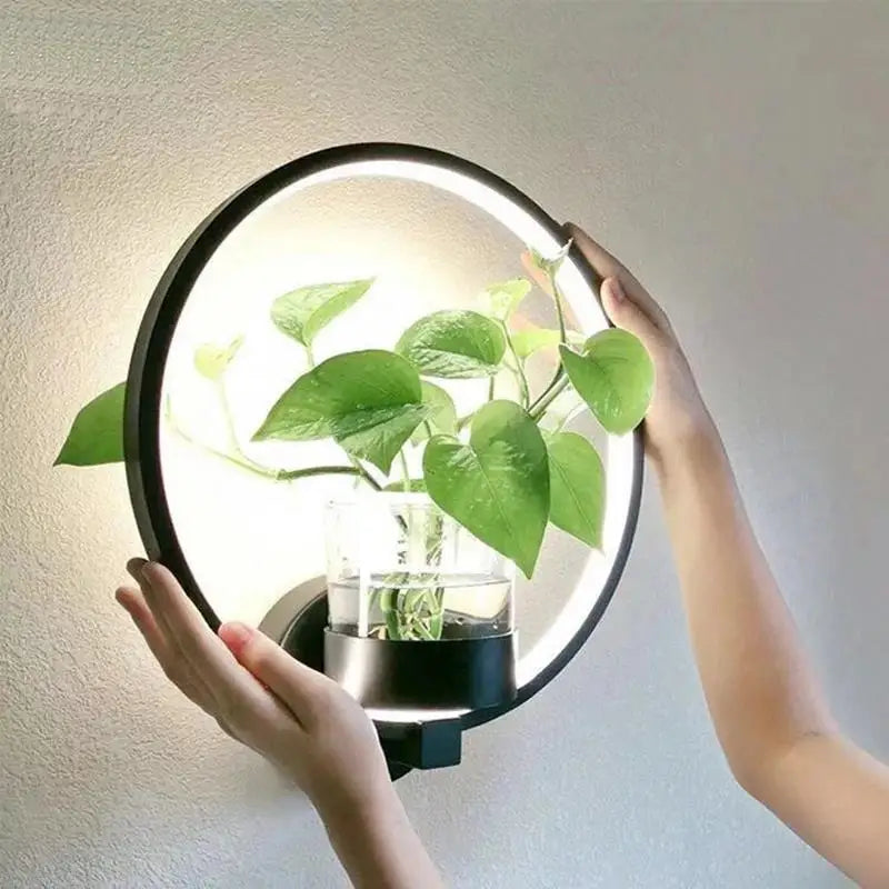 Wall Light Integrated Planter Compact Design