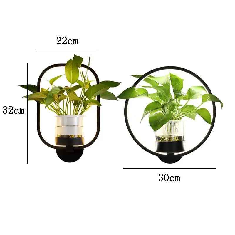 Wall Light Integrated Planter Compact Design