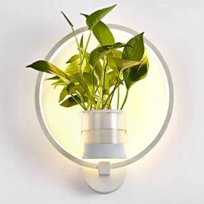 Wall Light Integrated Planter Compact Design
