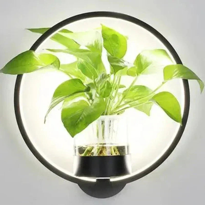 Wall Light Integrated Planter Compact Design