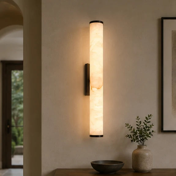 Wall Light Marble-Look Copper Accents Warm-White LED