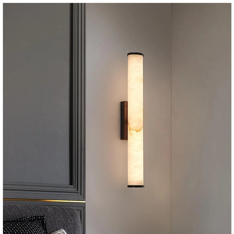 Wall Light Marble-Look Copper Accents Warm-White LED