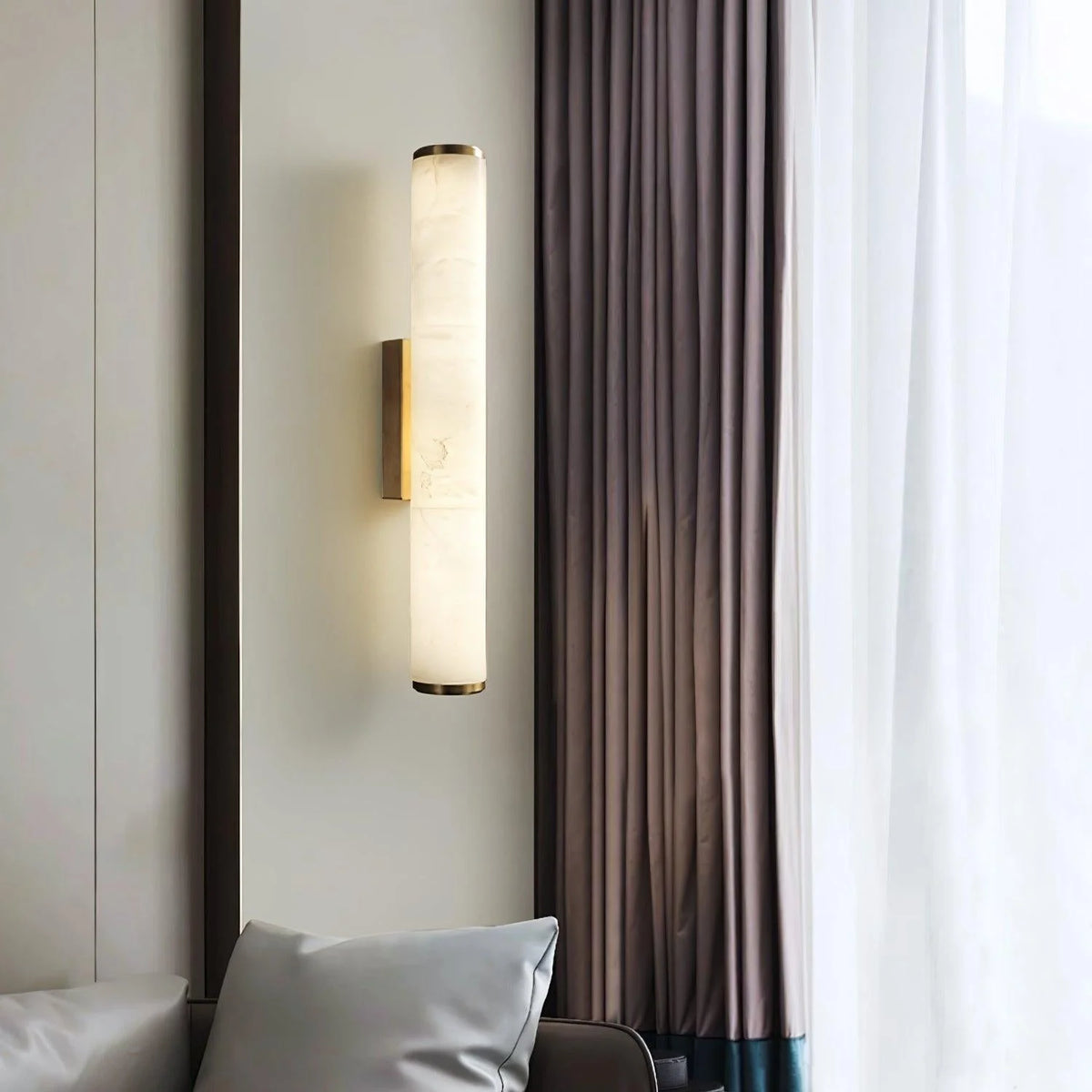 Wall Light Marble-Look Copper Accents Warm-White LED
