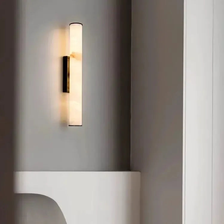 Wall Light Marble-Look Copper Accents Warm-White LED