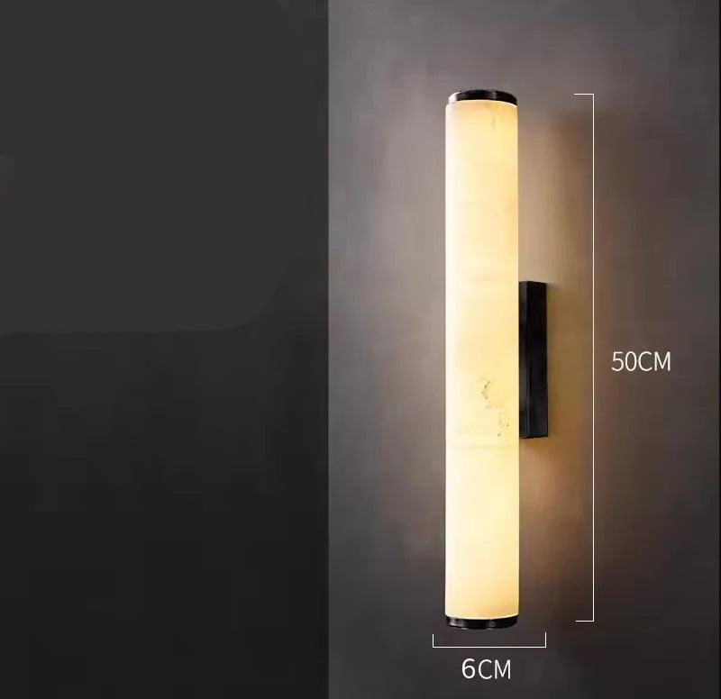 Wall Light Marble-Look Copper Accents Warm-White LED