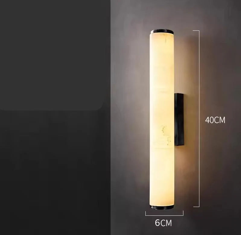 Wall Light Marble-Look Copper Accents Warm-White LED
