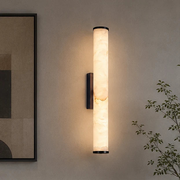 Wall Light Marble-Look Copper Accents Warm-White LED