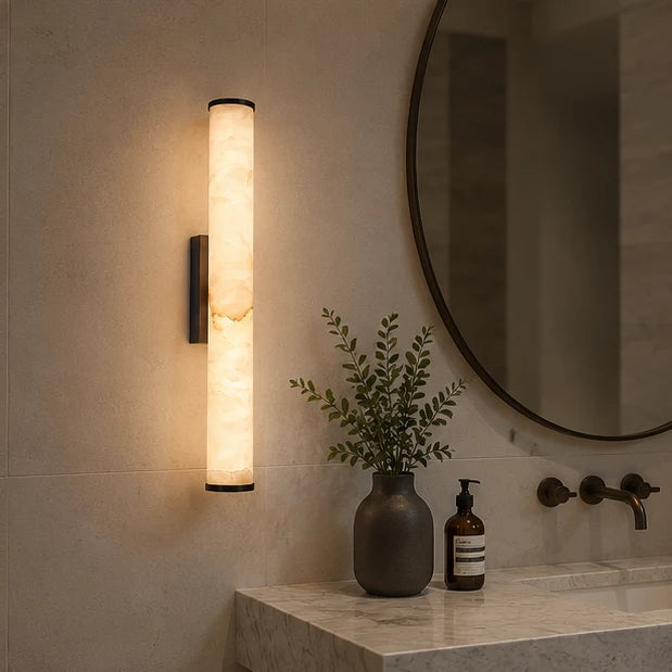 Wall Light Marble-Look Copper Accents Warm-White LED