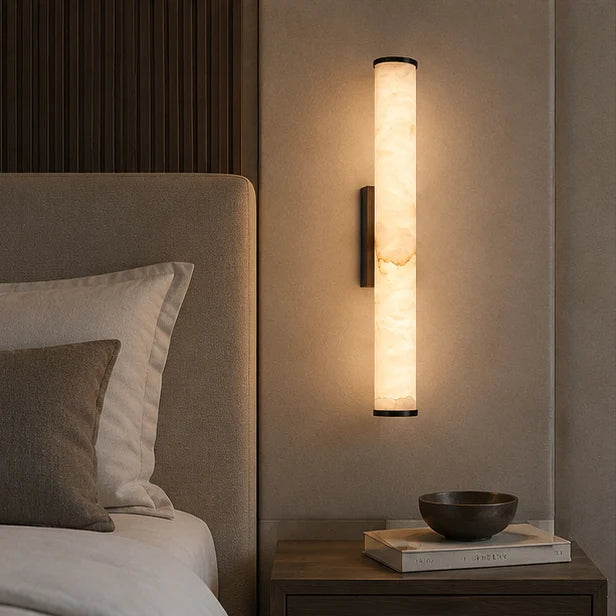 Wall Light Marble-Look Copper Accents Warm-White LED